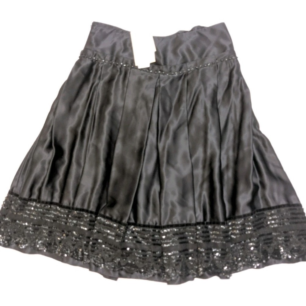 NWT Magaschoni Luxury Skirt Silk Black Pleated Hand Beaded Whimsigoth Sz 6 $428 - Picture 10 of 16